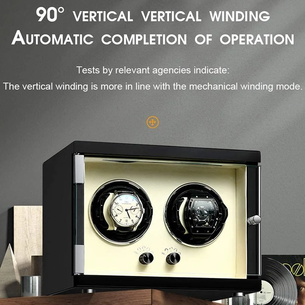 Transparent Window,Black,2 0 Wood Automatic Watch Winder, 5 Mode, Mute Motor, Watches Holders Winding Case Iceland richness suburb improve bless entitle Storage Boxes with 