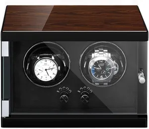 Transparent Window,Black,2 0 Wood Automatic Watch Winder, 5 Mode, Mute Motor, Watches Holders Winding Case Iceland richness suburb improve bless entitle Storage Boxes with 