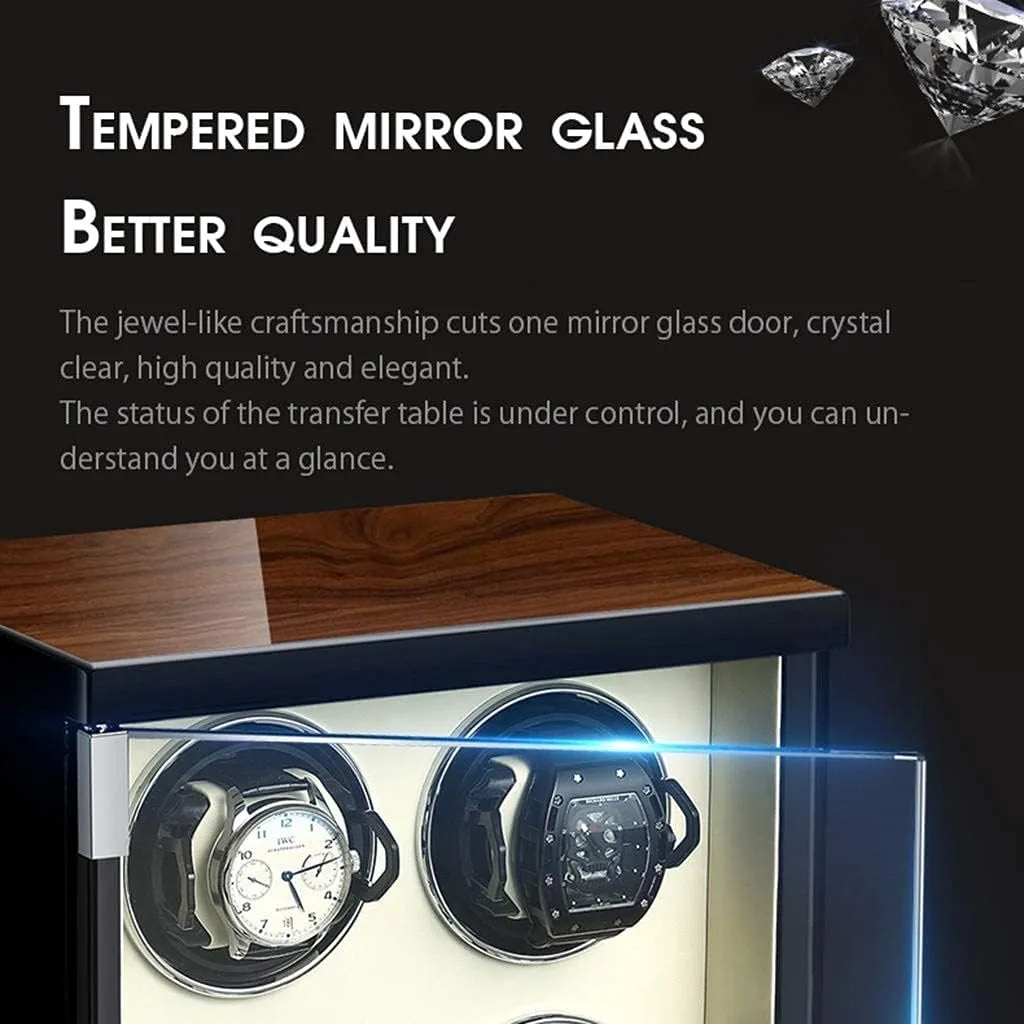 Transparent Window,Black,2 0 Wood Automatic Watch Winder, 5 Mode, Mute Motor, Watches Holders Winding Case Iceland richness suburb improve bless entitle Storage Boxes with 