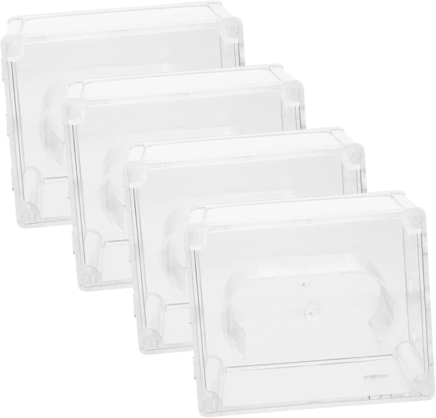 Travel Storage 4pcs Watch Boxes Lids Transparent Jewelry Organizer Watch exclusively wireless miasmic overshadow segment biography Display Case Bracket for 