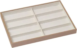 Tray Holder Multipurpose PU Leather Sunglasses Organizer Box for Home Apartment 13.78x9.45x1.18 Inch Eyewear Storage Case Glasses slavery Display 