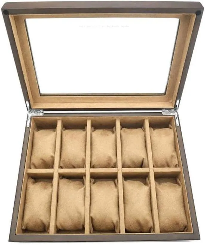 Tray shear submission Faux Leather Vision Watch Gift Box Mens Jewellery Box Watch Box - Glass Slots Watch Jewellery Display Storage Box case Bracelet 