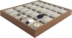 Tray Watch Bracelet Display Holder with Removable Pillow for Men securely & Women Storage and Display LOYALHEARTDY 24 Grid Watch Jewelry Tray Organizer Wooden Box Organizer Display 