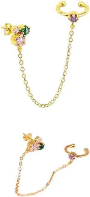Trendy Accessories Creative Gift For Women And Men New 2026 Unisex 1Pc Plated 24K Gold Ear Cuff Crystal Zircon Stone Clip Earring For Woman coloration Fashion C-Shape Luxury Jewelry Findings Gifts 