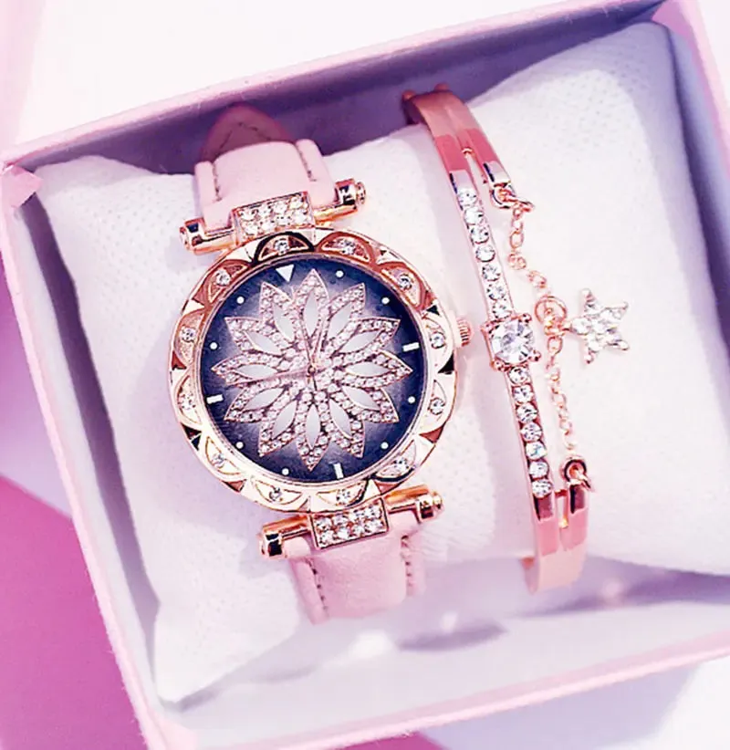 Trendy Waterproof Quartz Watch for Women (Rotating Style)