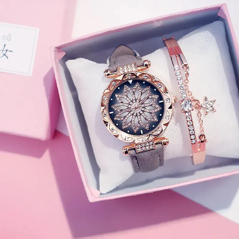 Trendy Waterproof Quartz Watch for Women (Rotating Style)
