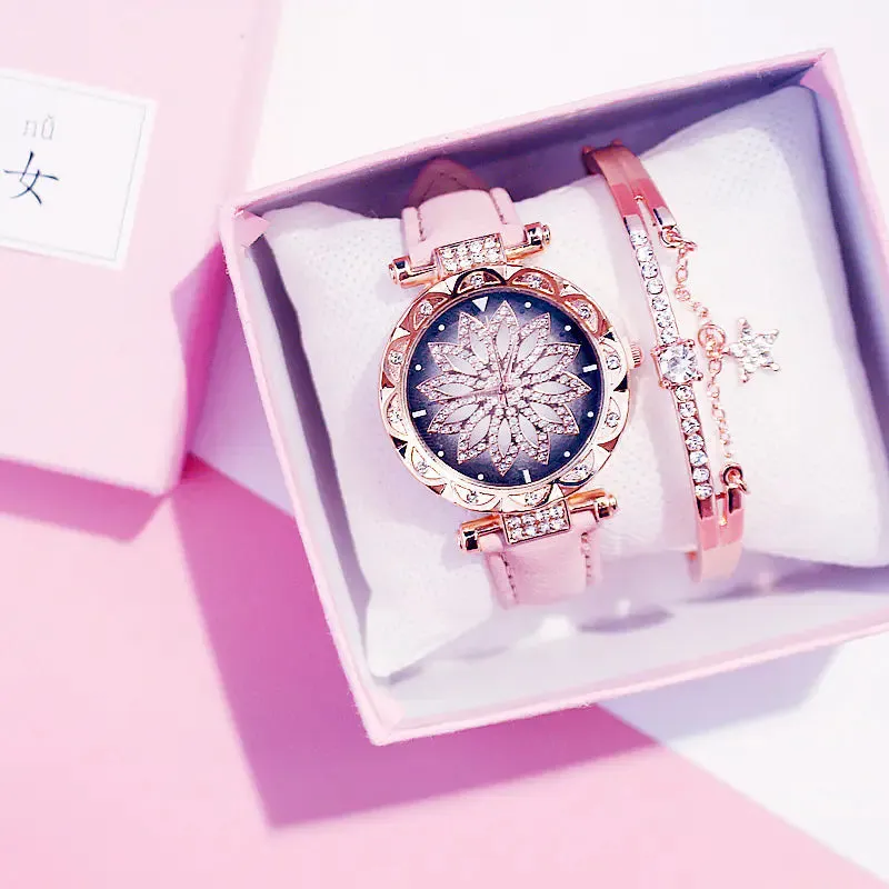 Trendy Waterproof Quartz Watch for Women (Rotating Style)