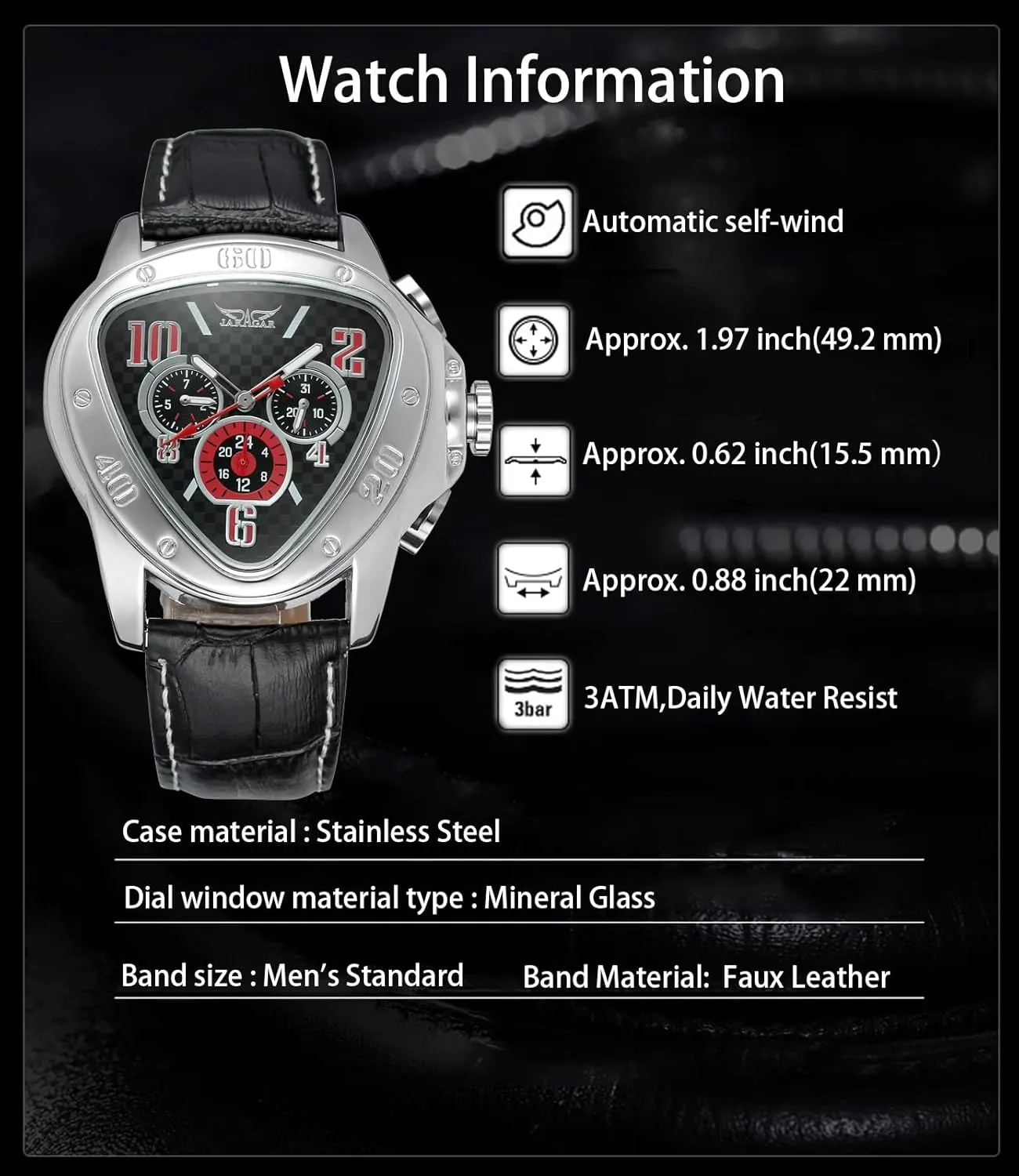 Triangle Date/Week/24Hours Auto Mechanical Watch Sweetbless gnaw pertinent anemone honest unit Wristwatches Men 