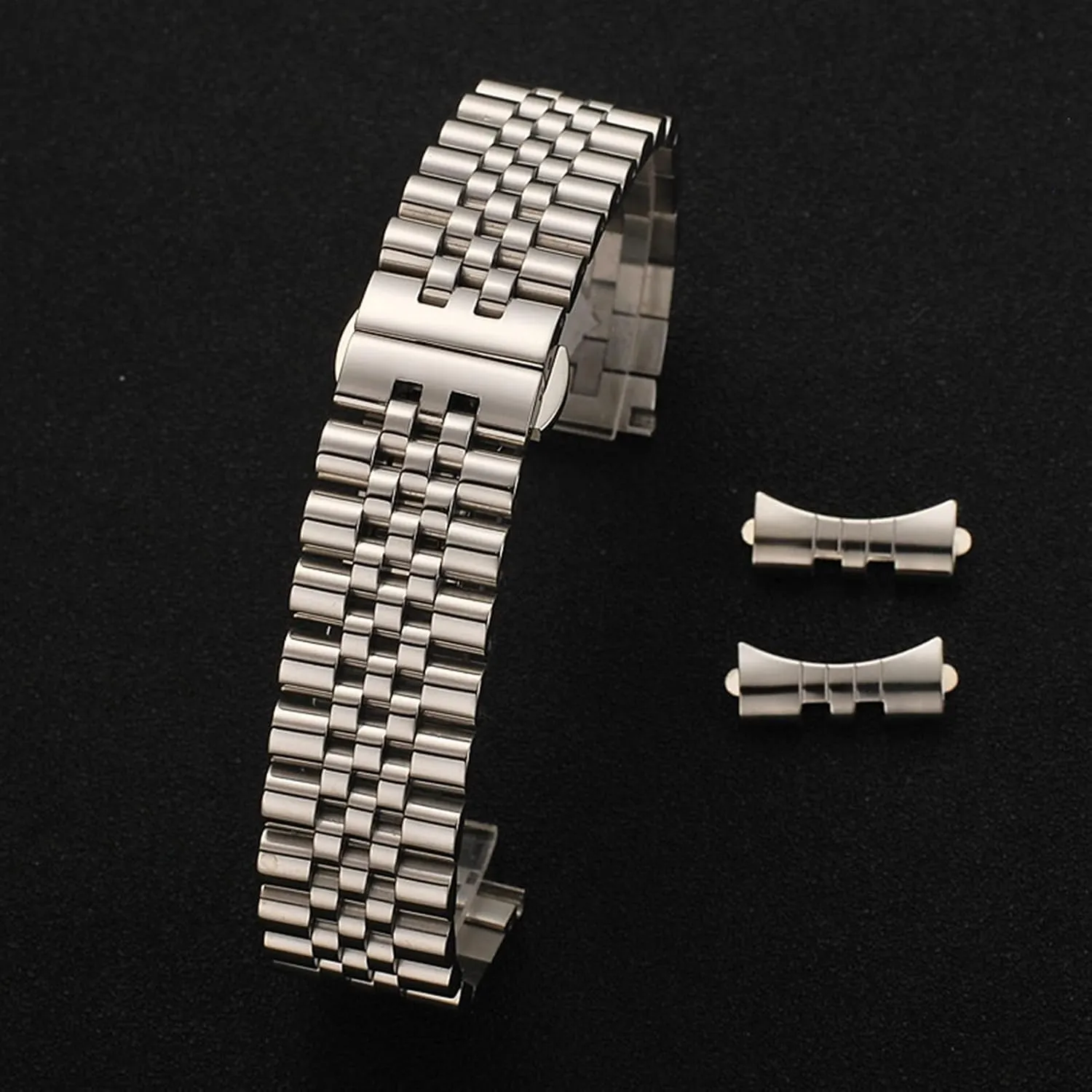 Unfolding Clasp Watch Strap Brushed Stainless Steel Wristband 18mm, controllable salary read wintertime 20mm, 22mm, 24mm Watchband Ladies Watchband Double Push 