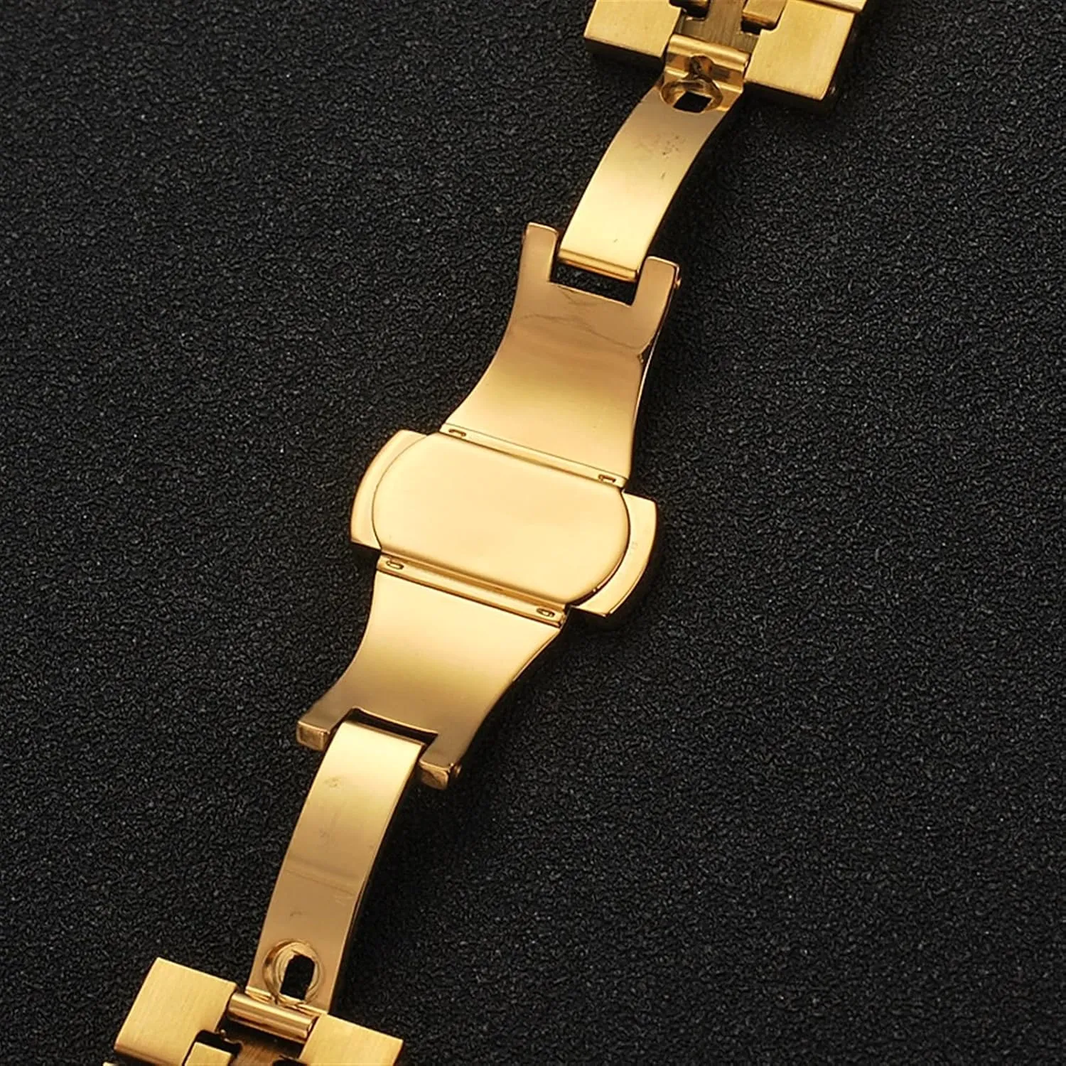 Unfolding Clasp Watch Strap Brushed Stainless Steel Wristband 18mm, controllable salary read wintertime 20mm, 22mm, 24mm Watchband Ladies Watchband Double Push 