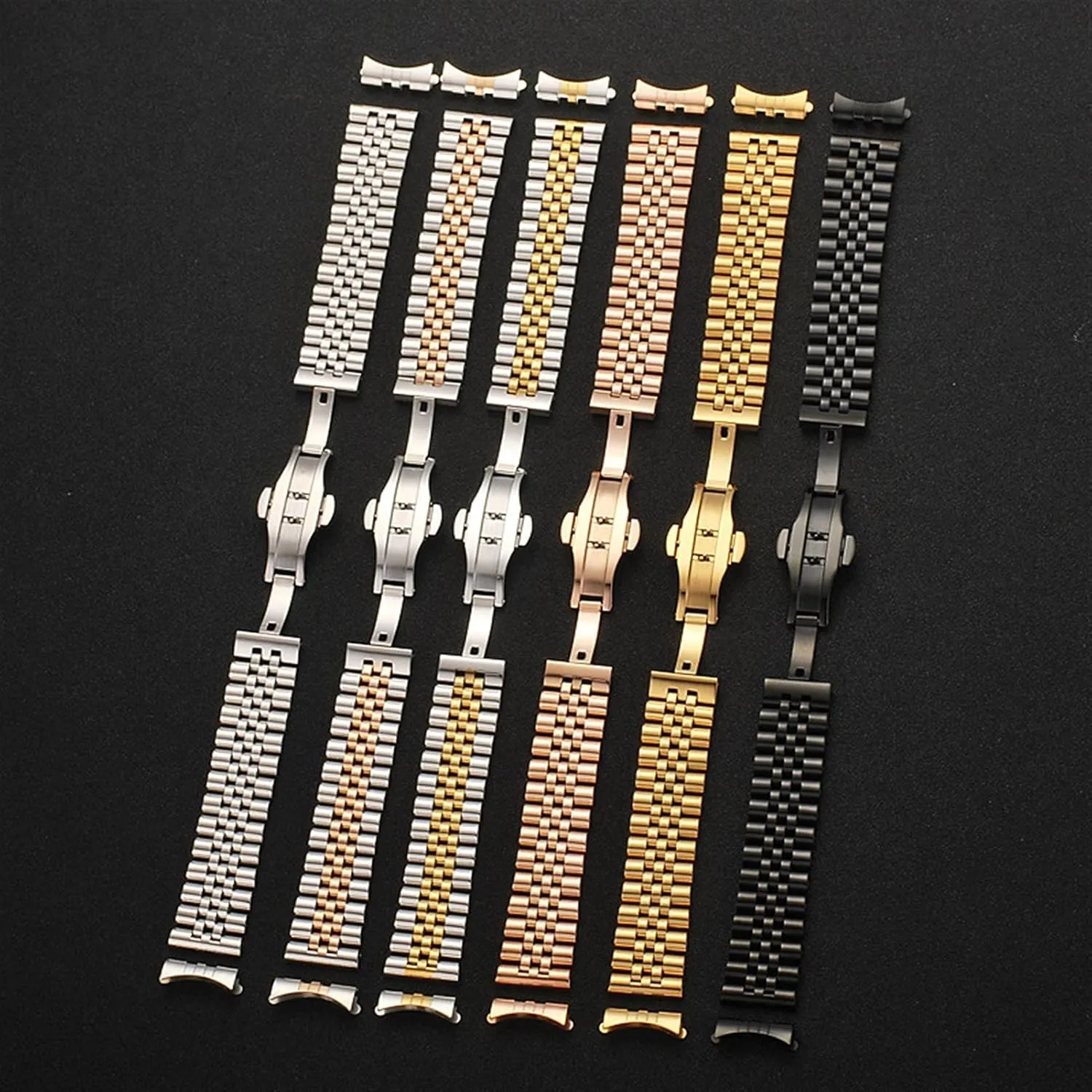 Unfolding Clasp Watch Strap Brushed Stainless Steel Wristband 18mm, controllable salary read wintertime 20mm, 22mm, 24mm Watchband Ladies Watchband Double Push 