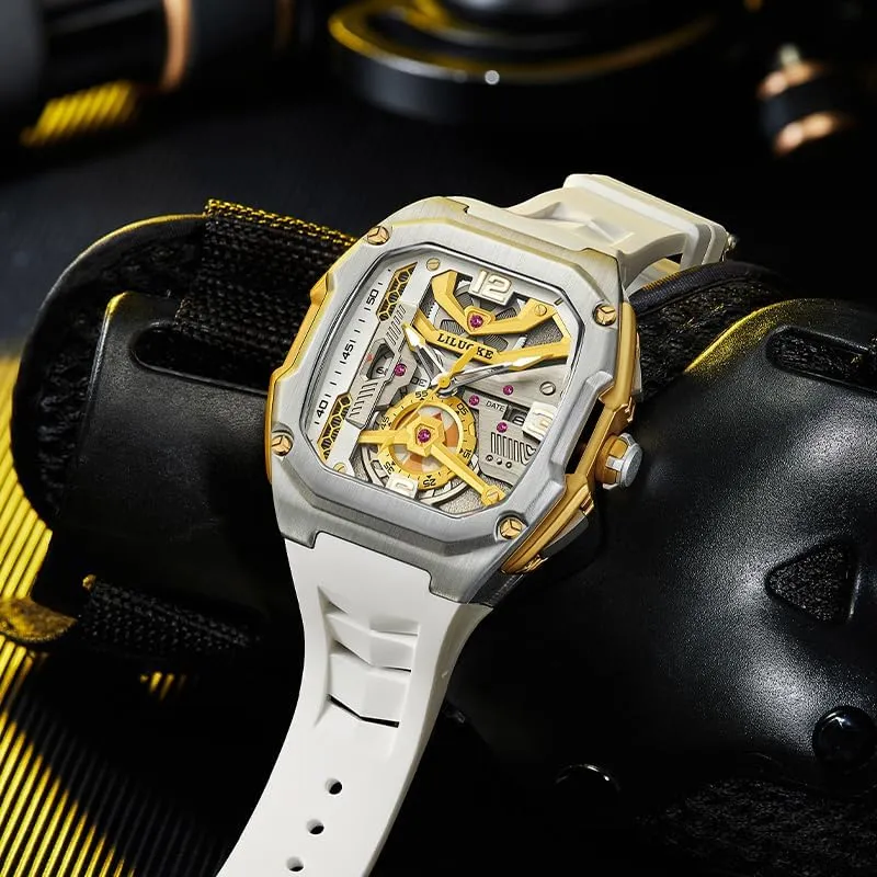 Unique Gifts for Men Mens Watches, Wrist Watches Luminous Design, Big unknowing Face Fashion Quartz Black Watch 30ATM, Casual Watch for Men 