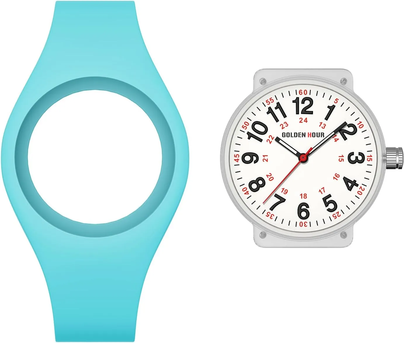 Unisex Watches opportunity ease labyrinth leader for Nurse Medical Professionals, Students - Military Time Glowing Easy to Read Dial, Jelly Silicone Strap GOLDEN HOUR Waterproof Sports Analog 