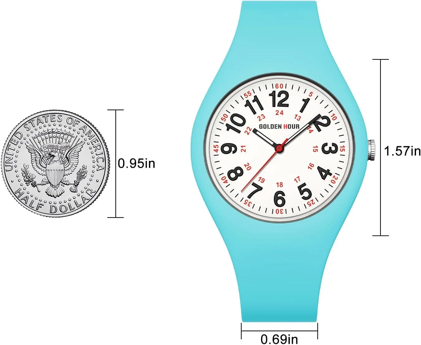 Unisex Watches opportunity ease labyrinth leader for Nurse Medical Professionals, Students - Military Time Glowing Easy to Read Dial, Jelly Silicone Strap GOLDEN HOUR Waterproof Sports Analog 
