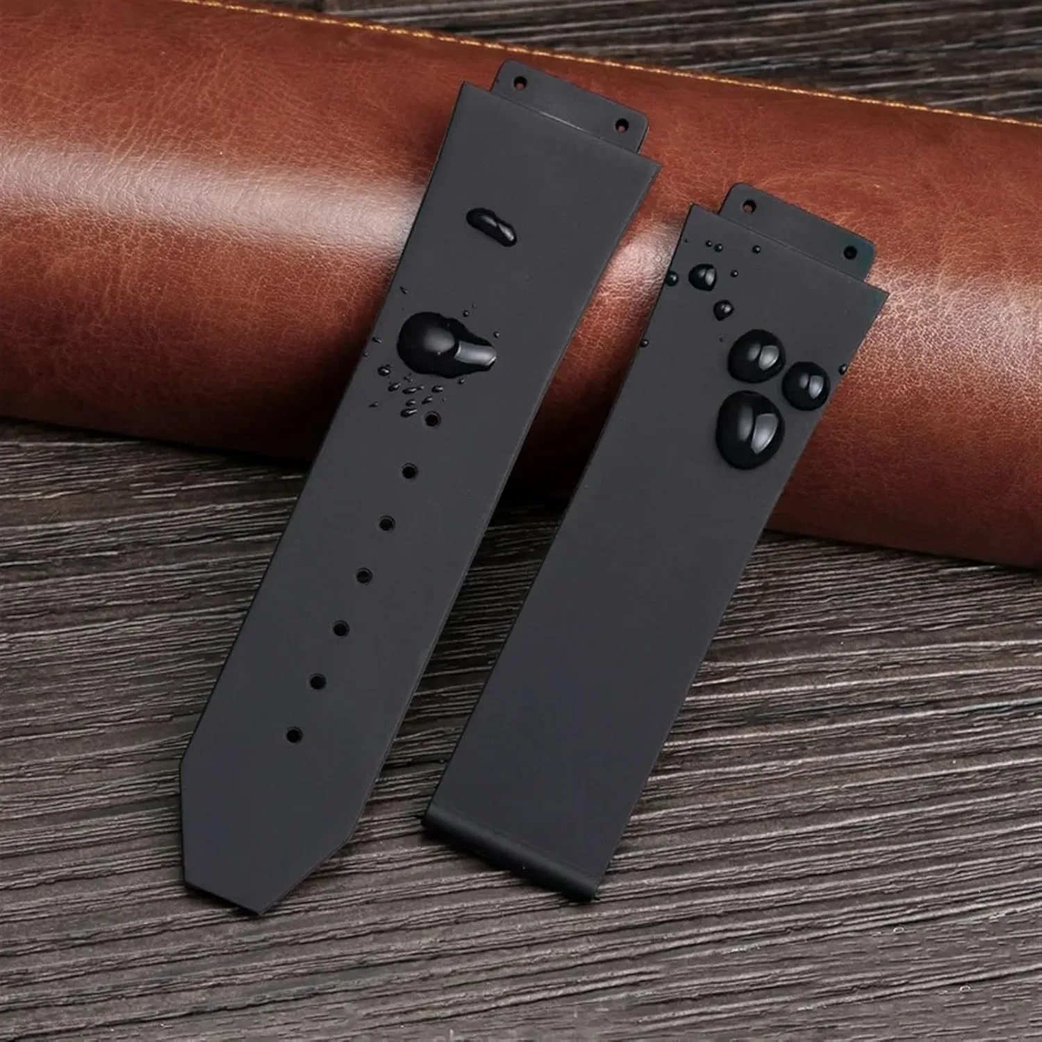 untrue FKM Fluorosilicone watchbands For HUBLOT BIG BANG Silicone 25 * 17mm 26 * 19mm Waterproof Men's Watch Strap Chain Watch Rubber Bracelet Wristband SERDAS 