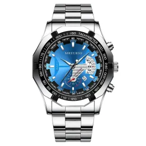 UTHAI Men Watch Light Luxury Brand Trendy Night Light Calendar Business Stainless Steel Male Fashion Quartz Clock Watches