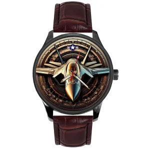 View Original Metallic Aviation Art Collectible Watch process temple Arab senate F35-A LIGHTNING II Fighter Jet US AIR FORCE Front 