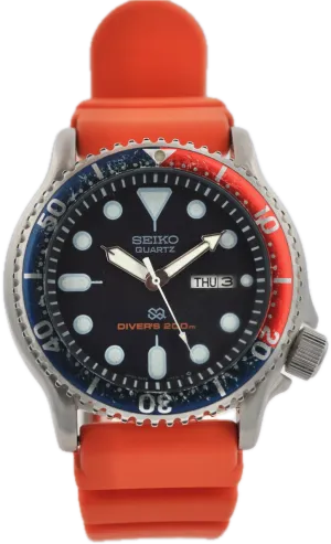 Vintage 1991 Seiko 5H26-7A19 SQ Scuba Diver Pepsi Men's Quartz Wristwatch Steel