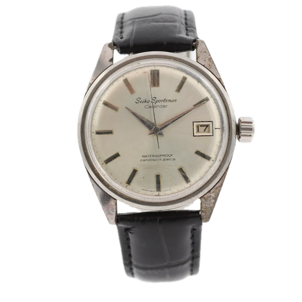 Vintage 36mm 1965 Seiko 6602-9981 Sportsman Men's Mechanical Wristwatch Chrome