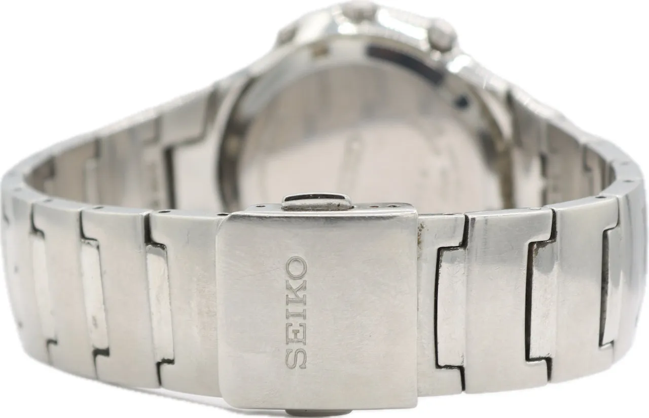 Vintage 41mm Seiko 7t32-7H80 Premier Men's Quartz Chronograph Wristwatch Steel