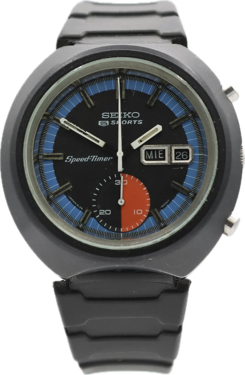 Vintage 42mm 1972 Seiko PVD Speedtimer Men's Automatic Wristwatch 6139