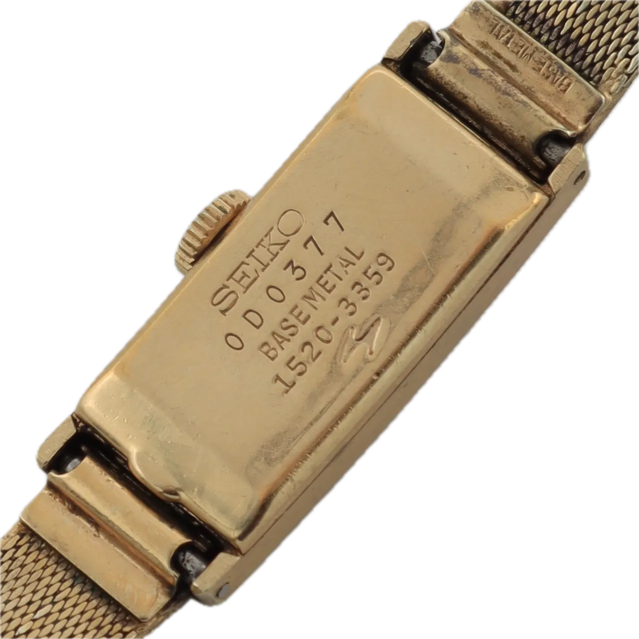 Vintage Seiko 1520-3359 Bark Linen Crosshair Ladies Mechanical Wristwatch Japan