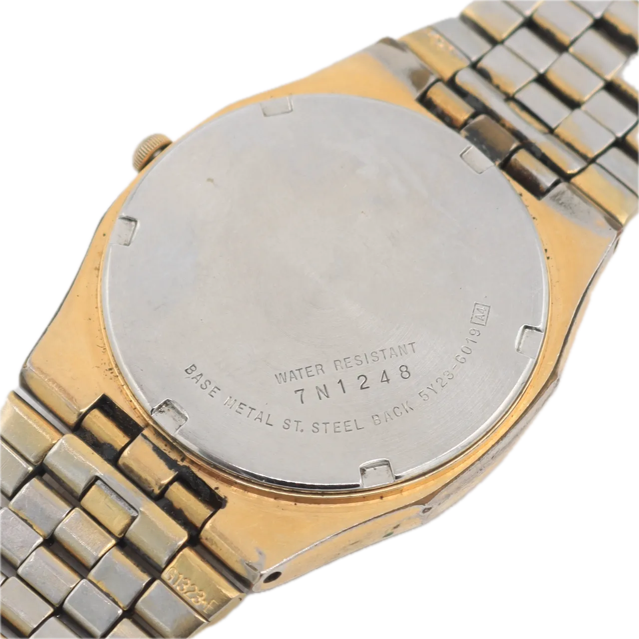 Vintage Seiko 5Y23-6019 SQ Day Date Men's Quartz Wristwatch Japan Gold Tone