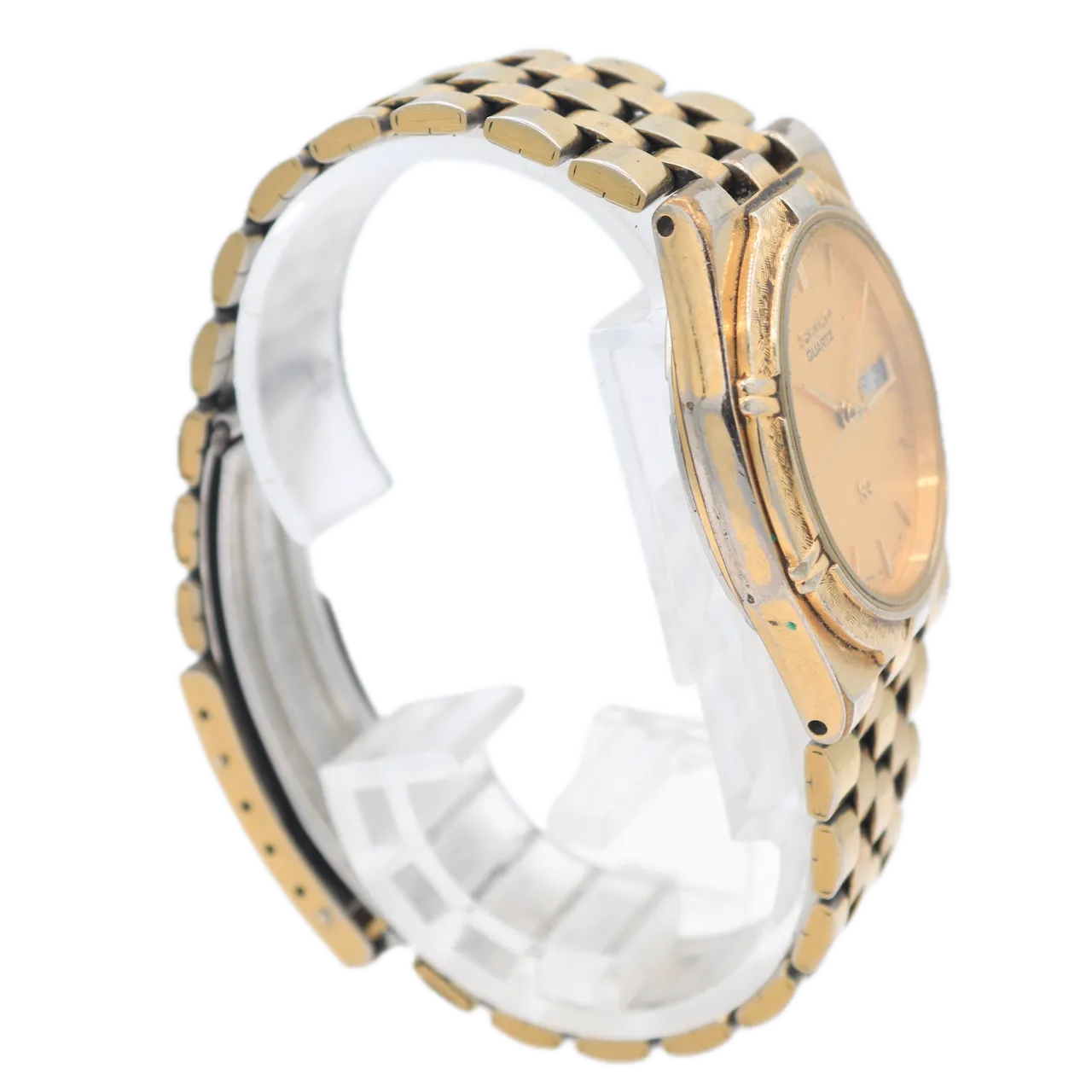 Vintage Seiko 5Y23-6019 SQ Day Date Men's Quartz Wristwatch Japan Gold Tone