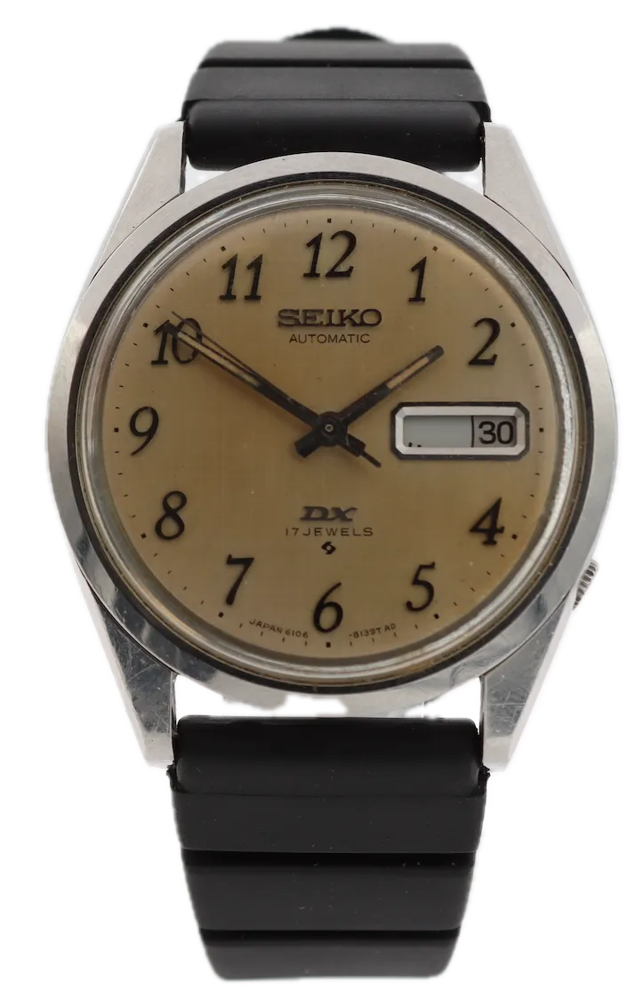 Vintage Seiko 6106-8009 Linen Dial Men's Automatic Wristwatch 6106 Japan Steel