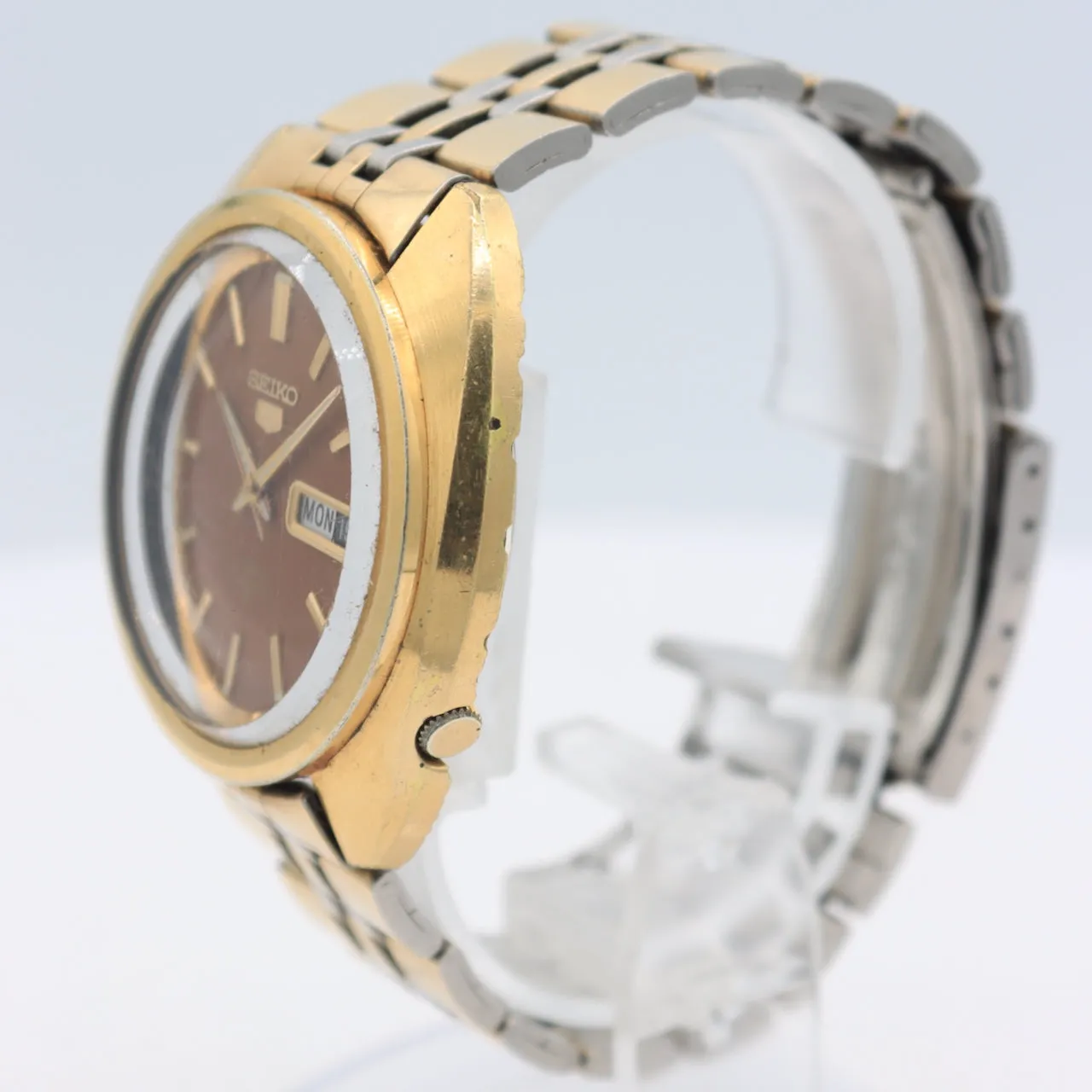 Vintage Seiko 6119-8540 Chocolate Dial 5 Men's Automatic Wristwatch 6119 Japan