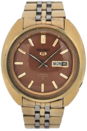 Vintage Seiko 6119-8540 Chocolate Dial 5 Men's Automatic Wristwatch 6119 Japan