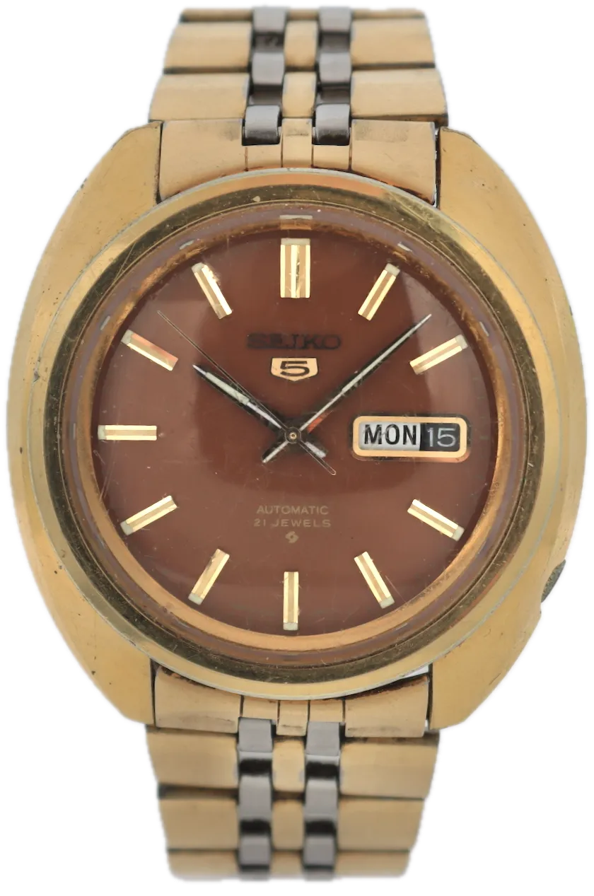Vintage Seiko 6119-8540 Chocolate Dial 5 Men's Automatic Wristwatch 6119 Japan