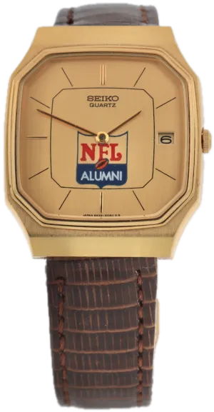 Vintage Seiko 6439-5039 NFL Alumni Men's Quartz Wristwatch Japan Gold Tone