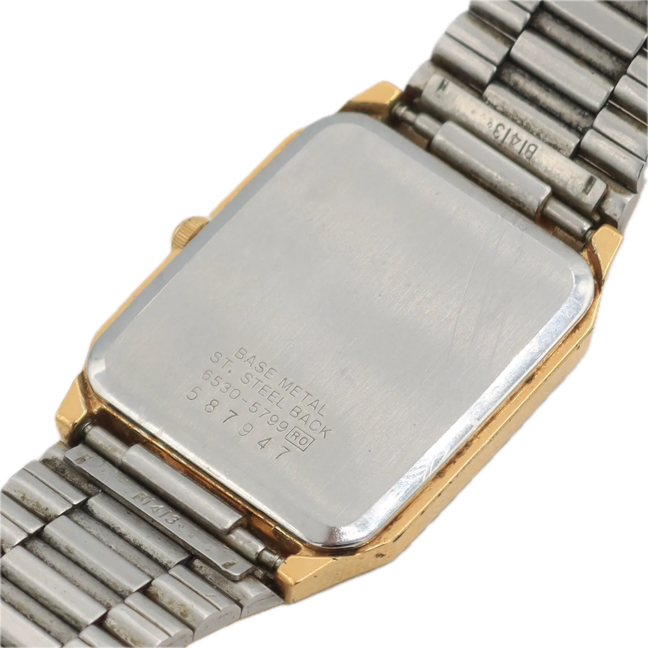 Vintage Seiko 6530-5799 Black Dial Men's Quartz Wristwatch Japan Gold Tone