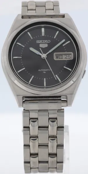 Vintage Seiko 7009-8781 5 Black Day Date Men's Automatic Wristwatch 7009 Steel