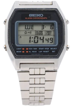 Vintage Seiko A939-5009 Alarm Chrono Men's Digital LCD Wristwatch Japan Steel