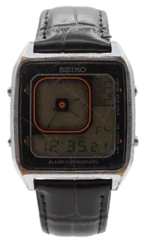 Vintage Seiko G757-4050 James Bond Men's Quartz LCD Wristwatch Steel & Chrome