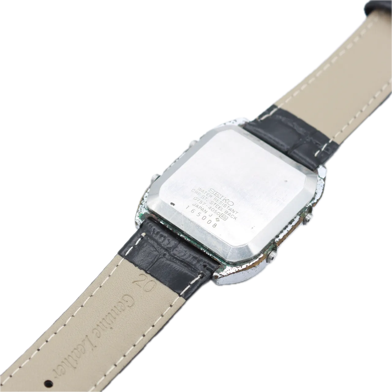Vintage Seiko G757-4050 James Bond Men's Quartz LCD Wristwatch Steel & Chrome
