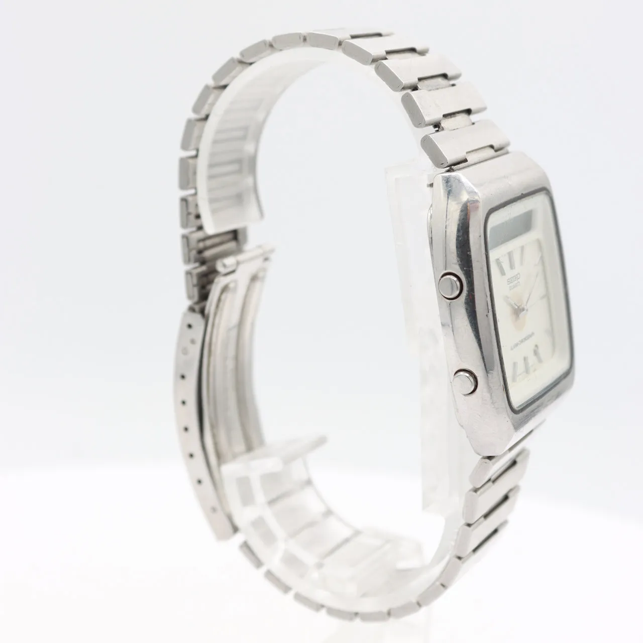 Vintage Seiko H357-5109 Ana-Digi Alarm Men's Quartz LCD Wristwatch Japan Steel