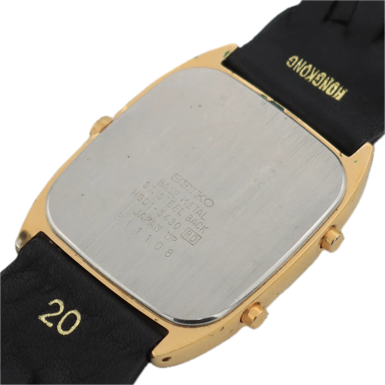 Vintage Seiko H601-5430 Ana-Digi Men's Quartz LCD Wristwatch Japan Gold Tone
