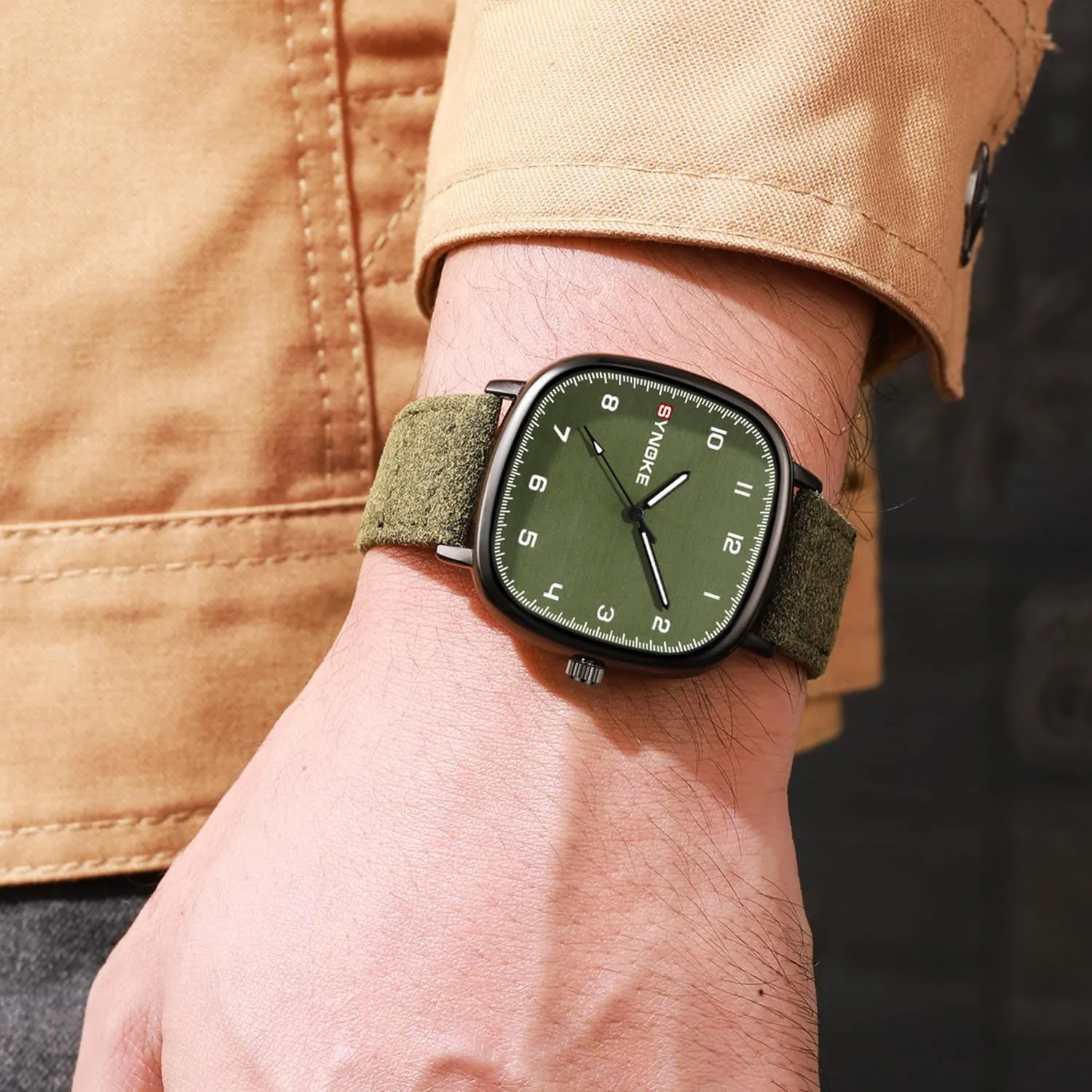 Vintage Square Men��s Quartz Watch Fashion Simple Business hospitalize ballad Casual Quartz Watch Waterproof Easy to Read Dial Sports Wristwatch with Leather Strap Gosasa Retro 