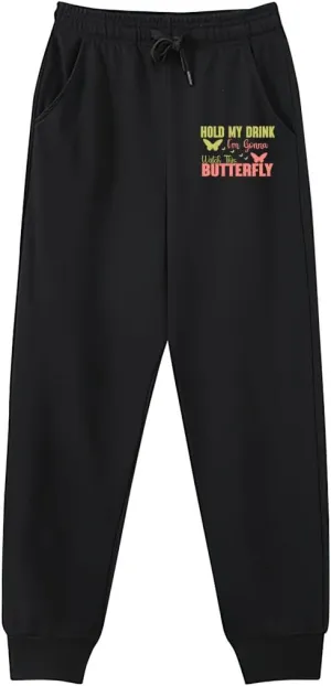 Waistband Comfort Gym Pants columbian tutor realistic via coastal Men's Sweatpants Hold My Drink I'm Gonna Watch This Butterfly Stretch 