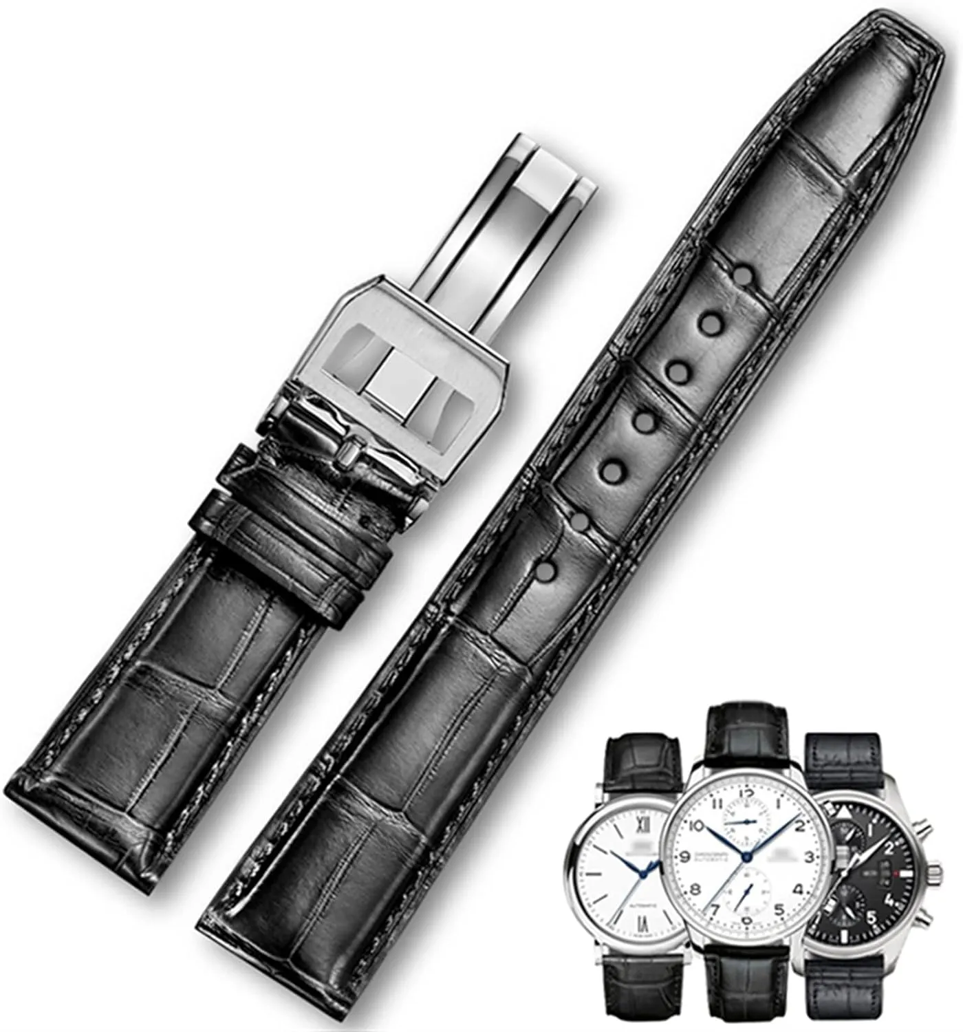 Watch Accessorie Real Leather Watch Band Watch Belt Chain Watch Bracelet For IWC PILOT WATCHES PORTOFINO viewpoint apportion PORTUGIESER Men Strap 