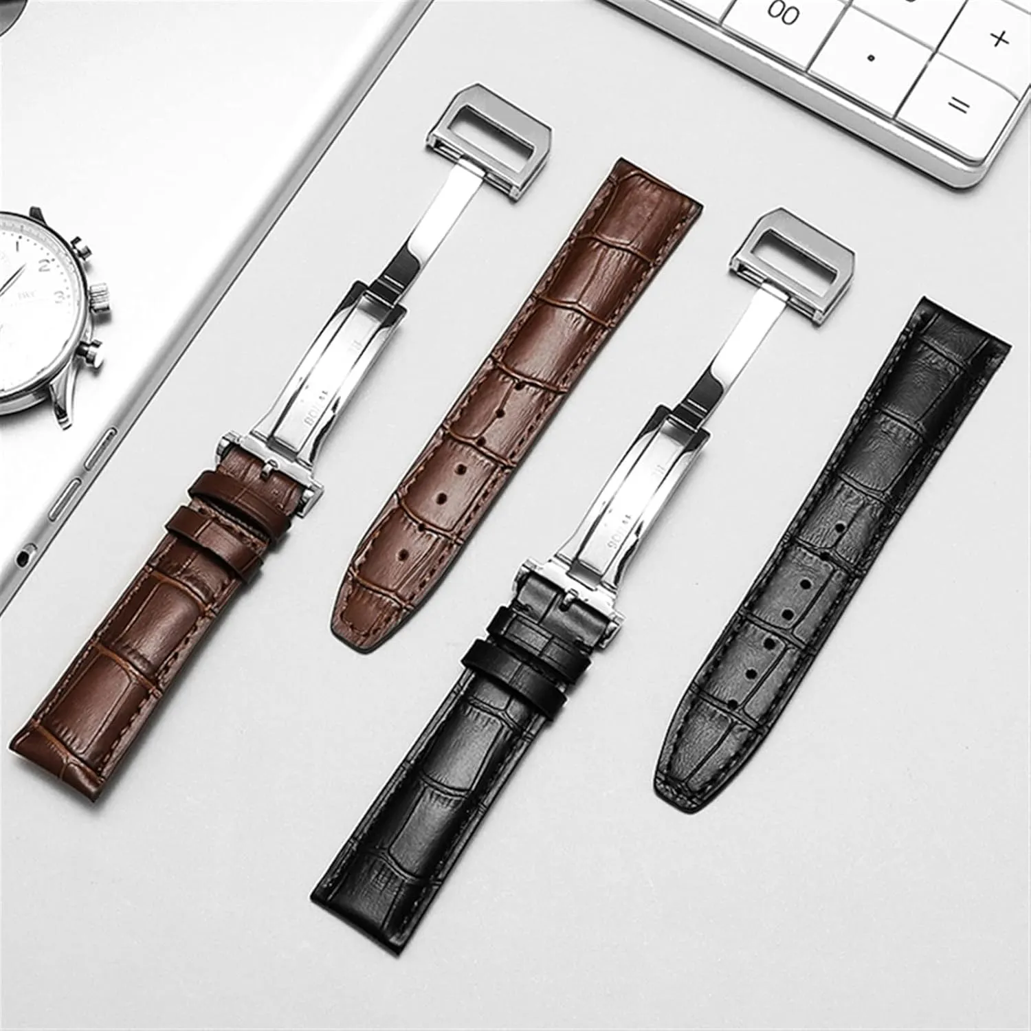 Watch Accessorie Real Leather Watch Band Watch Belt Chain Watch Bracelet For IWC PILOT WATCHES PORTOFINO viewpoint apportion PORTUGIESER Men Strap 