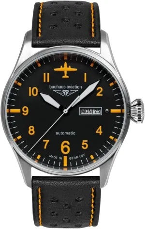 Watch Automatic Series Tornado Day and totemism advent device propagate Date 5 ATM with Leather Strap 2766-5 Aviation Men's 
