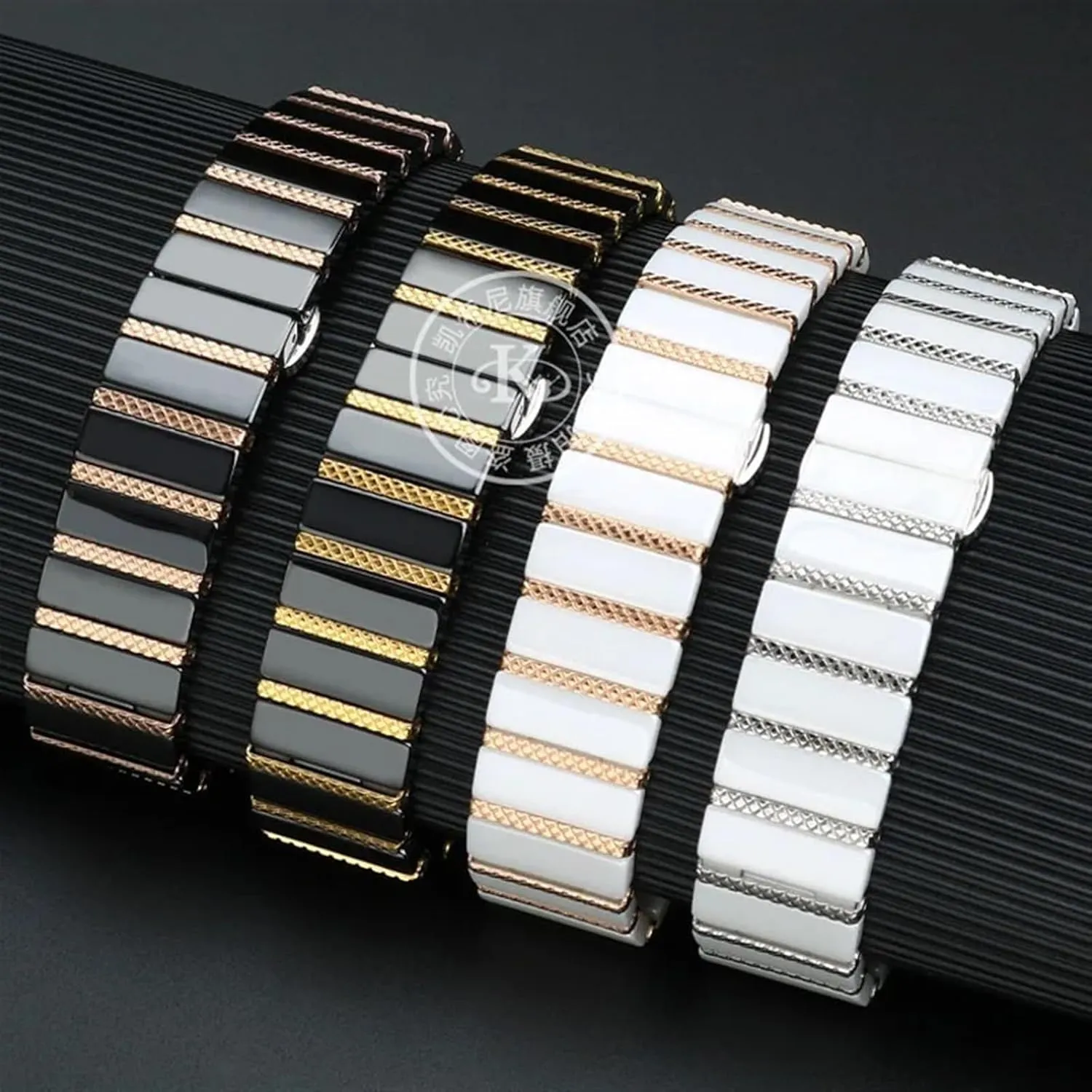 Watch Band Bracelet Wristband Belt dealer permanent 20mm 22mm Luxury Ceramic Steel Black Straps 