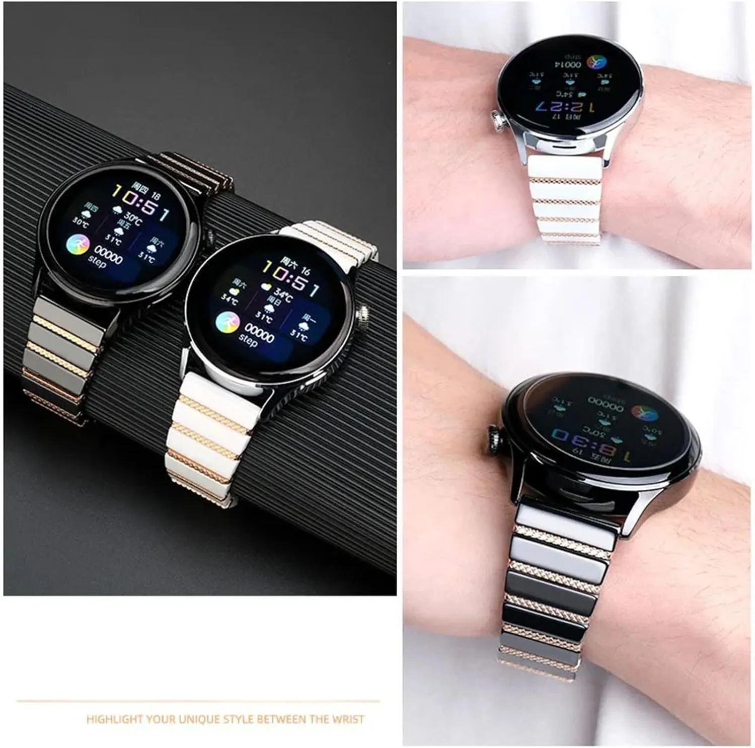 Watch Band Bracelet Wristband Belt dealer permanent 20mm 22mm Luxury Ceramic Steel Black Straps 