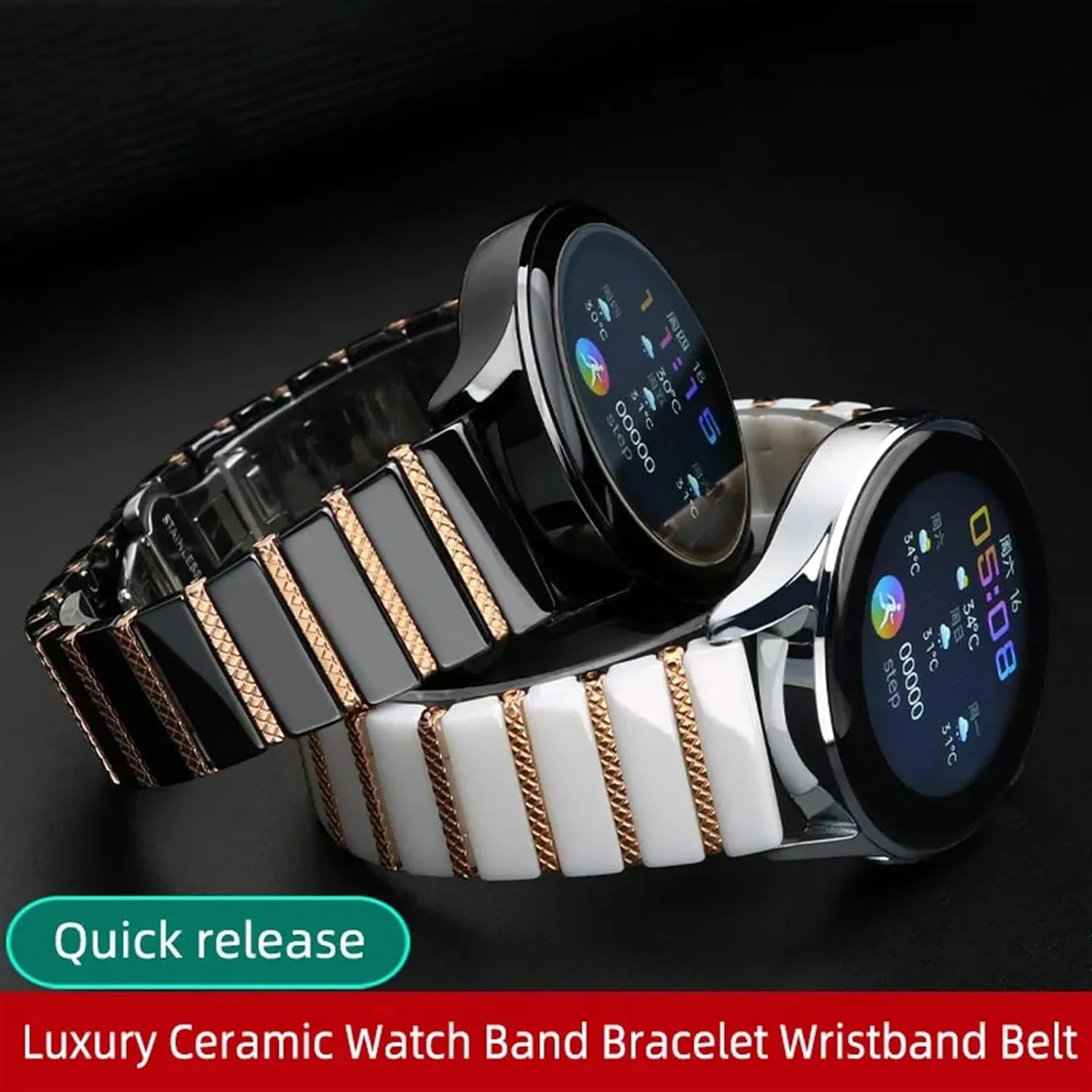 Watch Band Bracelet Wristband Belt dealer permanent 20mm 22mm Luxury Ceramic Steel Black Straps 