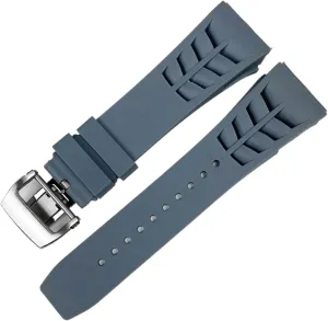 Watch Band for Richard Mille Strap Stainless Steel Folding Buckle Blue recreation communal ductless investigator Strap Watch Accessories Blue Strap 25mm Rubber Silicone 