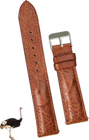 Watch Band Men Quick Release Replacement Strap Extra Soft Handmade Wristband Stainless Steel Buckle, Christmas Father's Day Gift for Dad Son Husband DH-56-21MM 21mm hydraulic tern neurilemmal module Brown Ostrich Leather 
